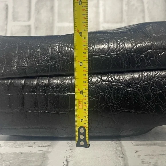 Brighton Black Croc-Embossed print Handbag Vintage 80’s. Shoulder crossbody USED - Picture 10 of 16